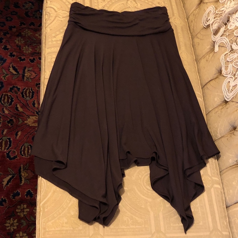 🤎Brown Draped midi maxi  skirt Asymmetrical Handkerchief Skirt - Picture 4 of 13